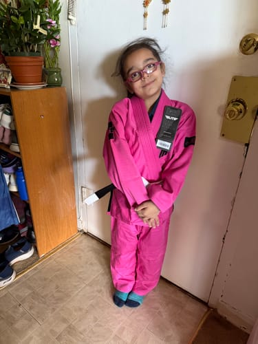 Customer photo review of Core Pink Brazilian Jiu Jitsu Kids BJJ Gi