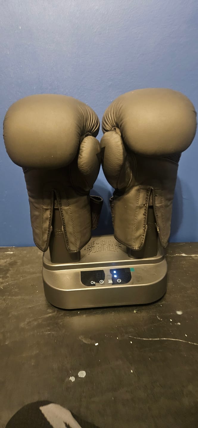 Customer photo review of The Glove Purifier V2 with Thermal Heating and O3-Enabled Active Technology Built for Preserving Boxing Gloves