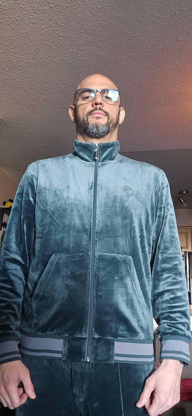 Customer photo review of Viaggioa Track Jacket- Green Gables