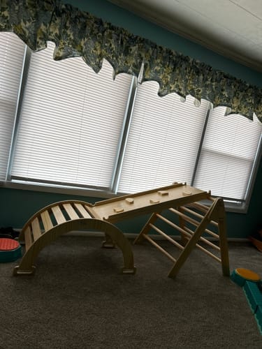 Customer photo review of Hazel | Pikler Triangle, Slide & Rocker Set
