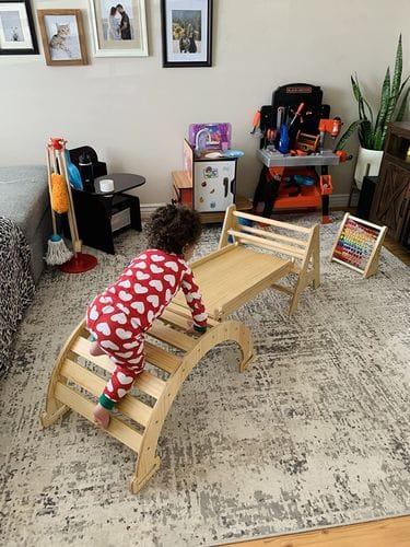 Customer photo review of Maple | Beginner Pikler Triangle & Rocker