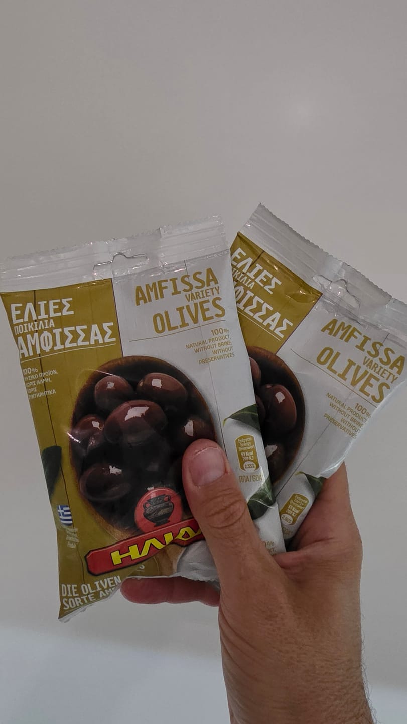 Customer photo review of Amfissa Black Olives – hand-picked | Perfect for salads, mezze & Greek dishes (3x250g)