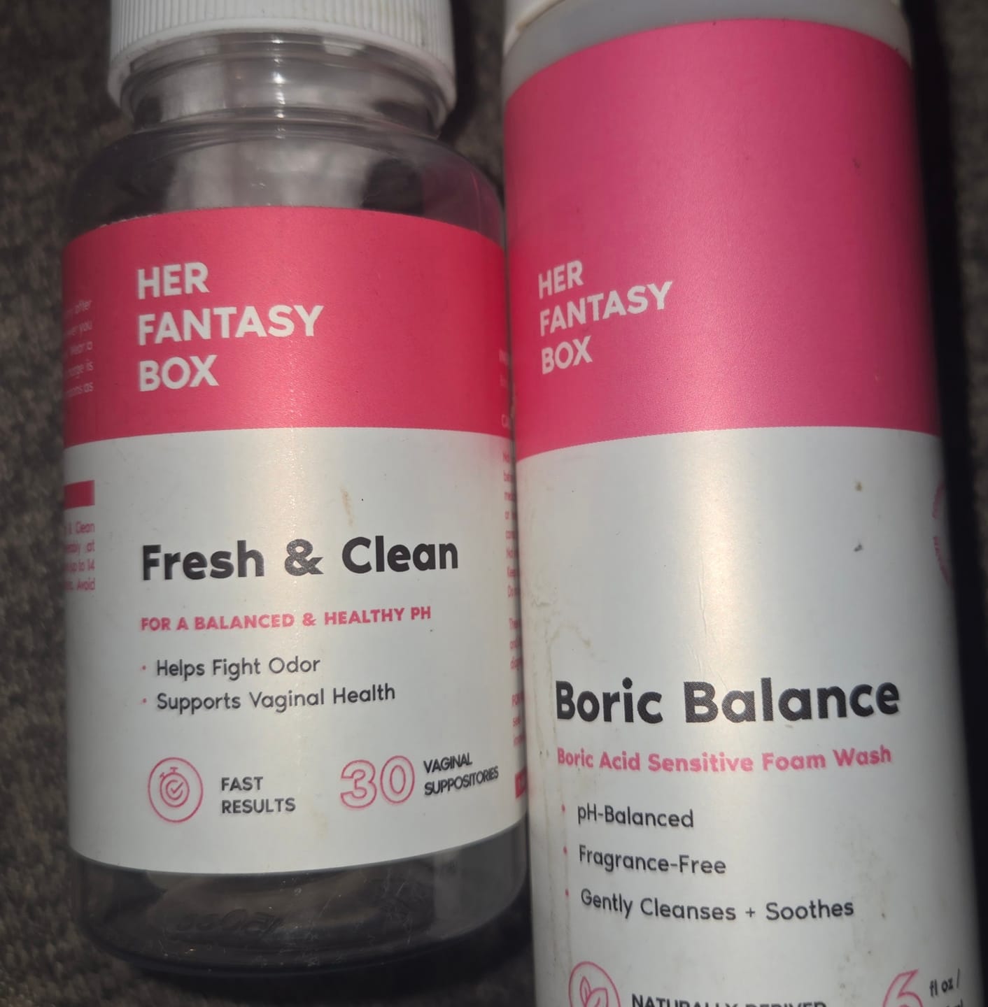 Customer photo review of The Fresh & Clean Kit - Boric Acid Vaginal Wash & Suppository Duo