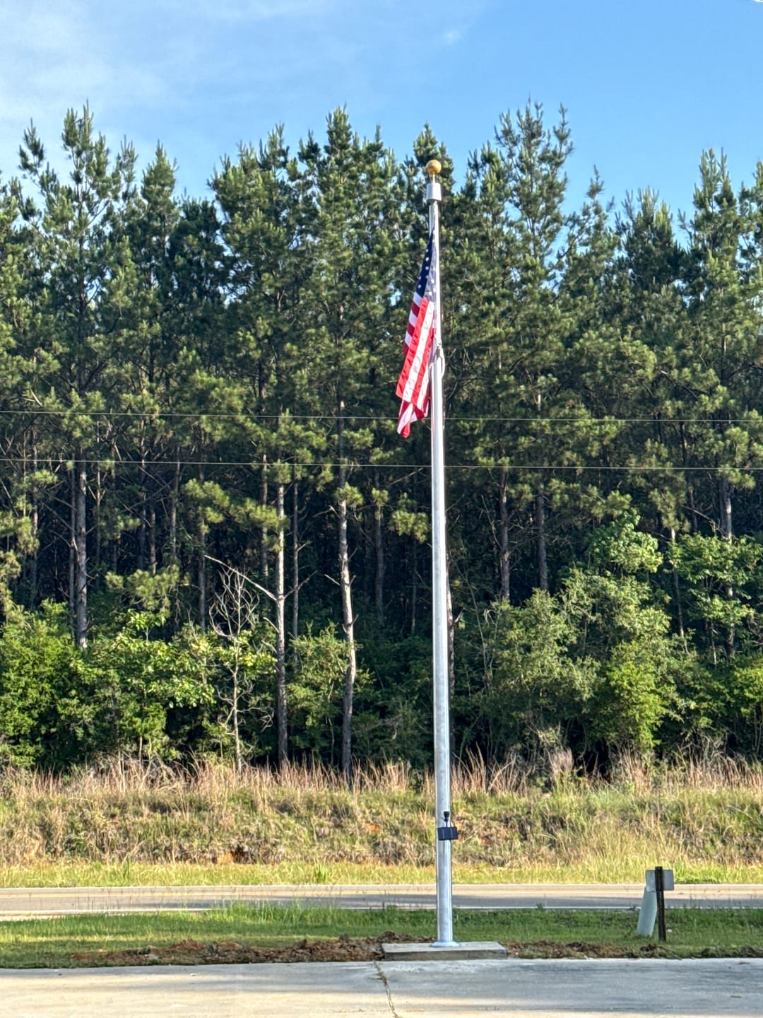 Customer photo review of Spun Aluminum, Gold Anodized, Ball Ornament for Commercial and Residential Flagpoles