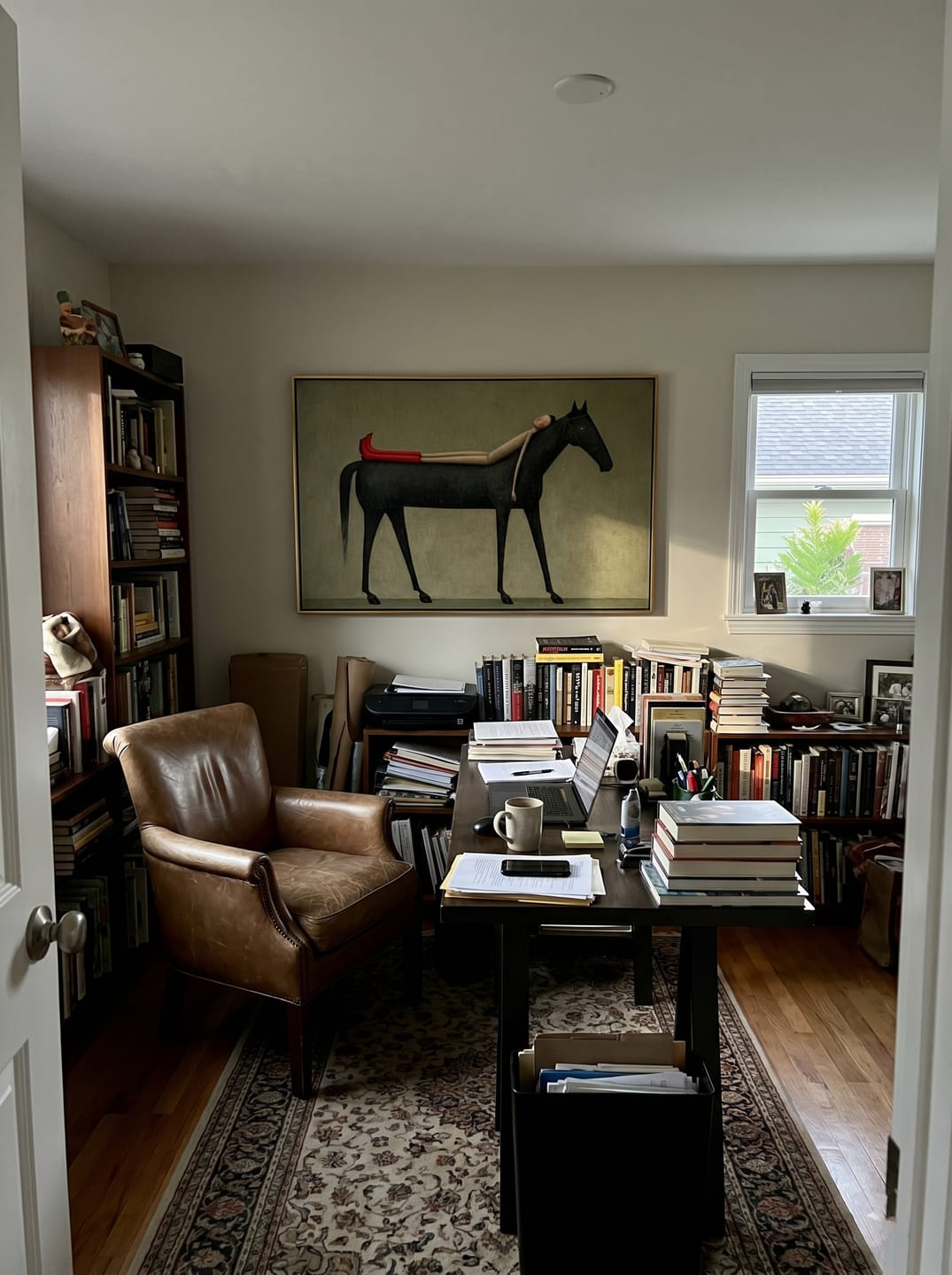 Customer photo review of Dreamy Companion – Modern Whimsical Canvas Art | Minimalist Surrealism Living Room Art