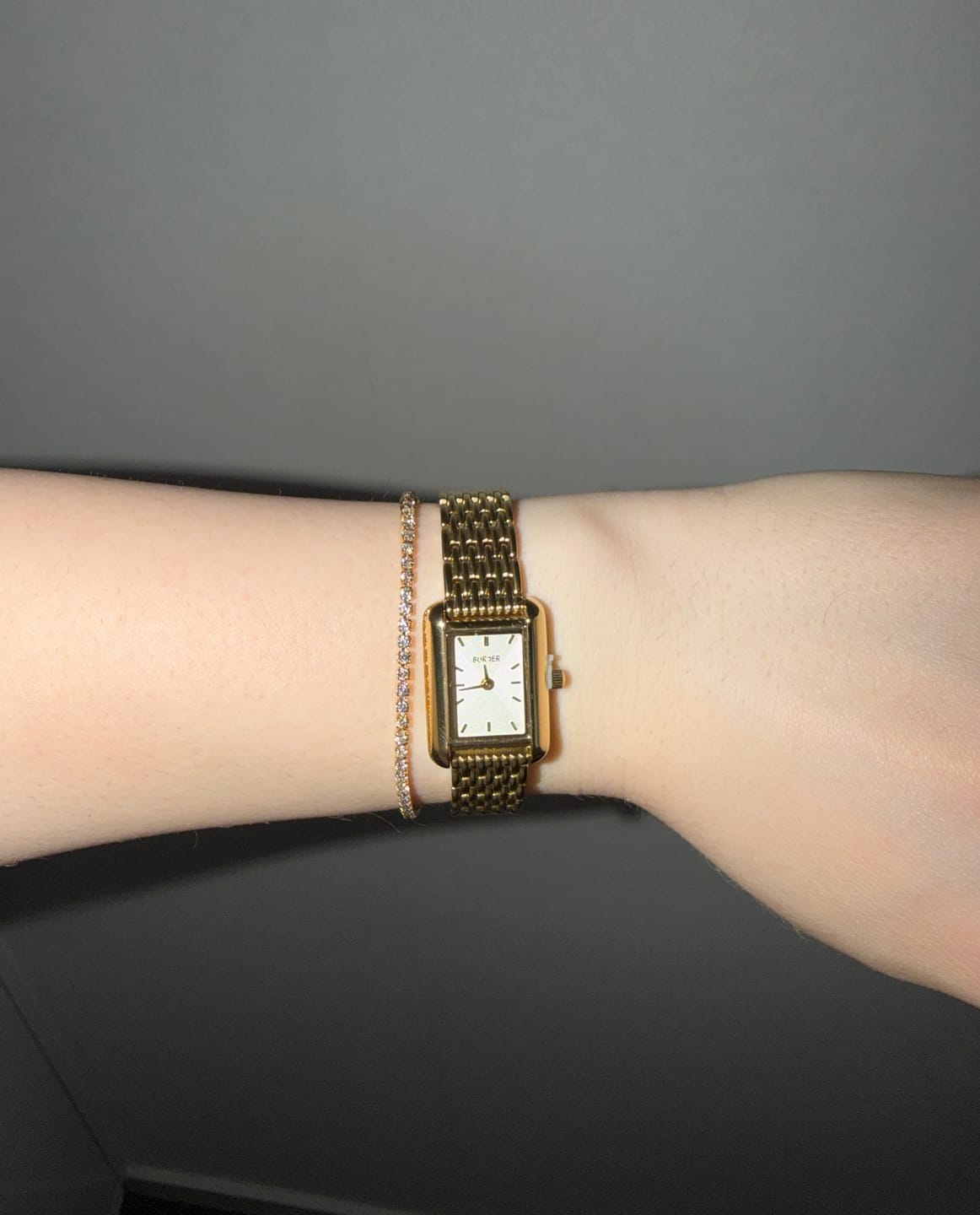 Customer photo review of Ava Petite Gold White Bracelet