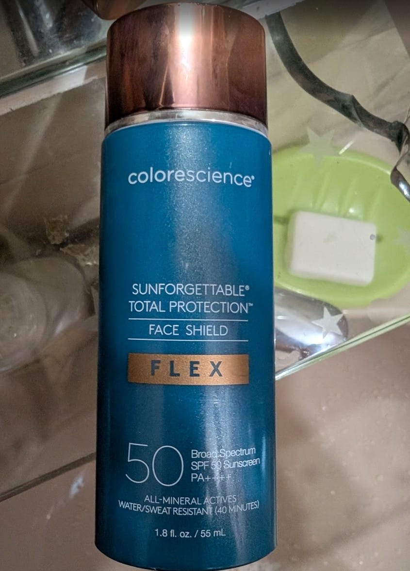 Customer photo review of Colorescience Sunforgettable® Total Protection® Face Shield Flex SPF 50 (Fair / Light / Medium)