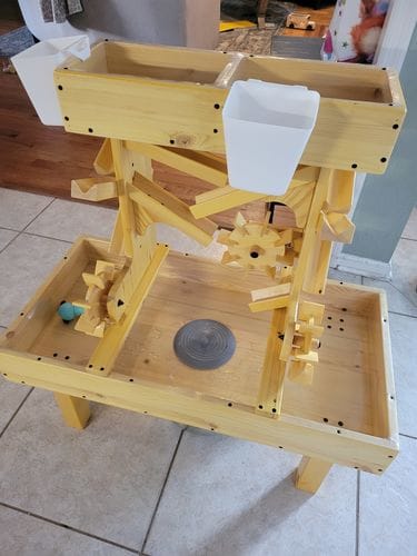 Customer photo review of Outdoor Wooden Water Table for Toddlers | Kids’ Sensory Play Station
