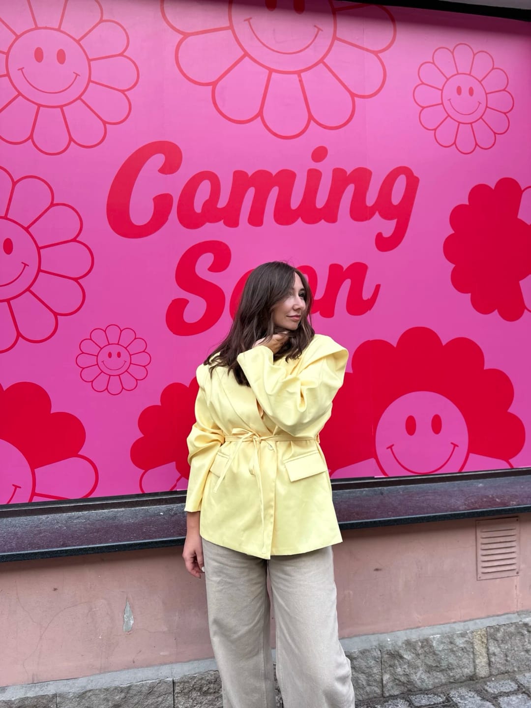 Customer photo review of Leandra Wide Sleeves Belted Blazer