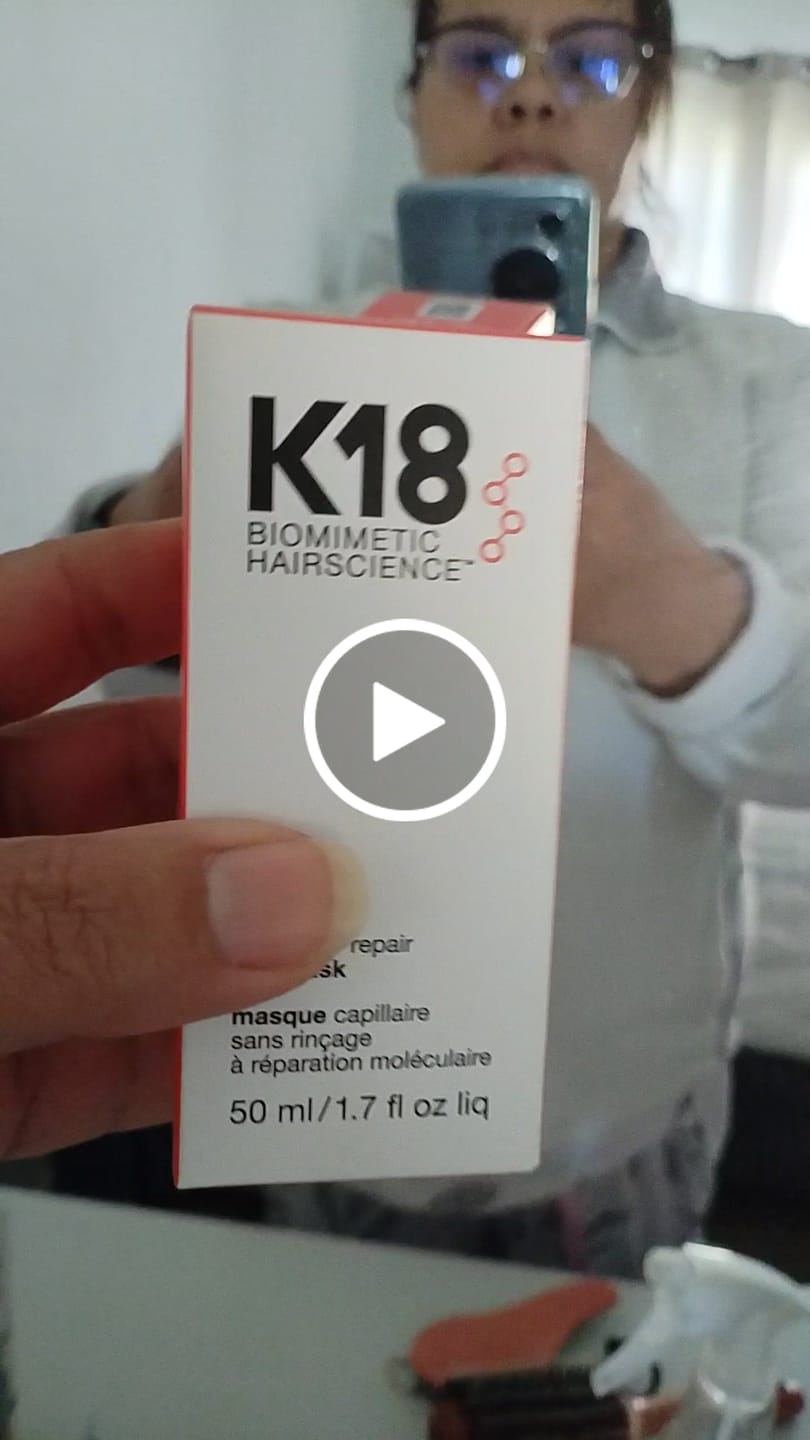 Customer video review of K18 Leave In Molecular Hair Repair Mask - 50ml Hair Treatment