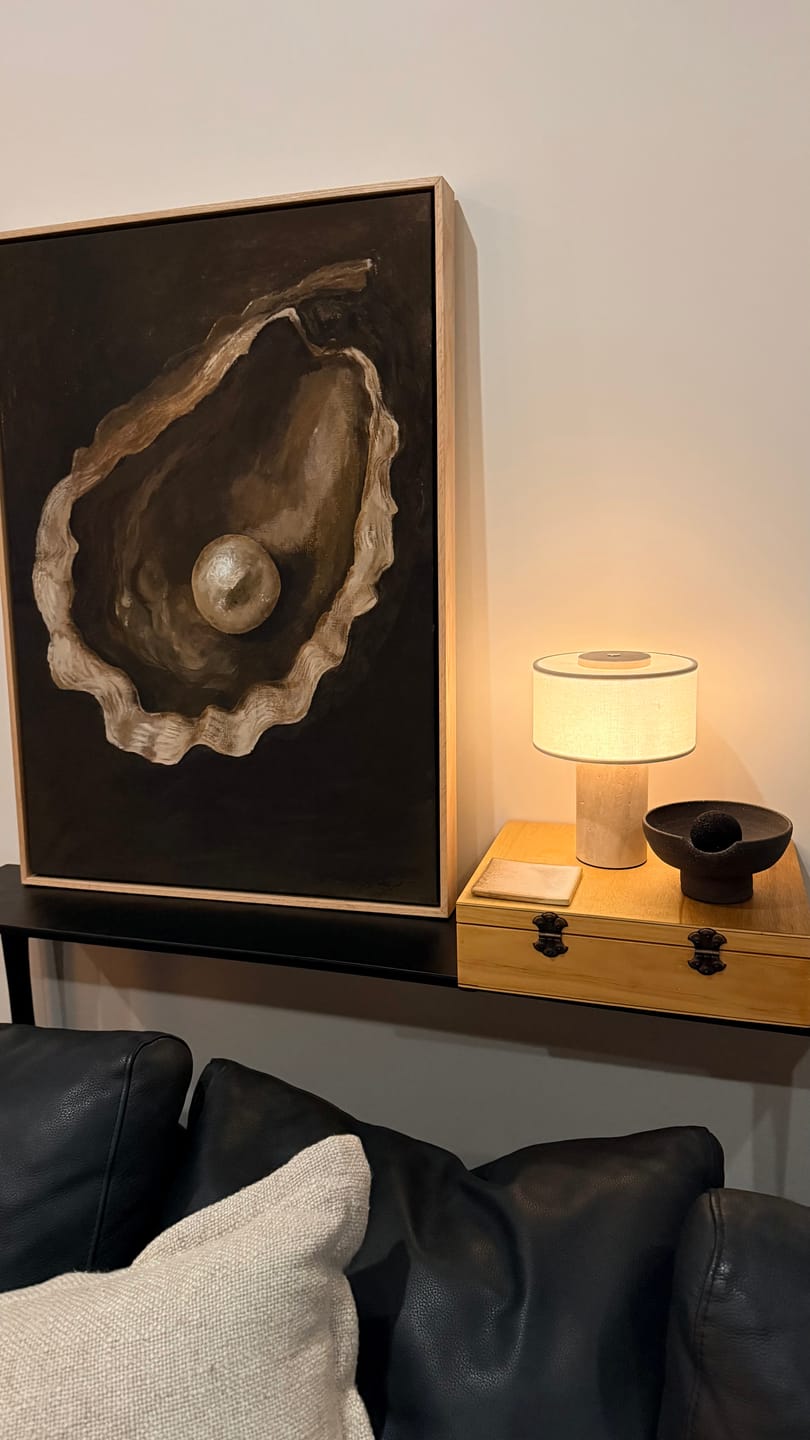 Customer photo review of Auríe Portable Lamp | Travertine