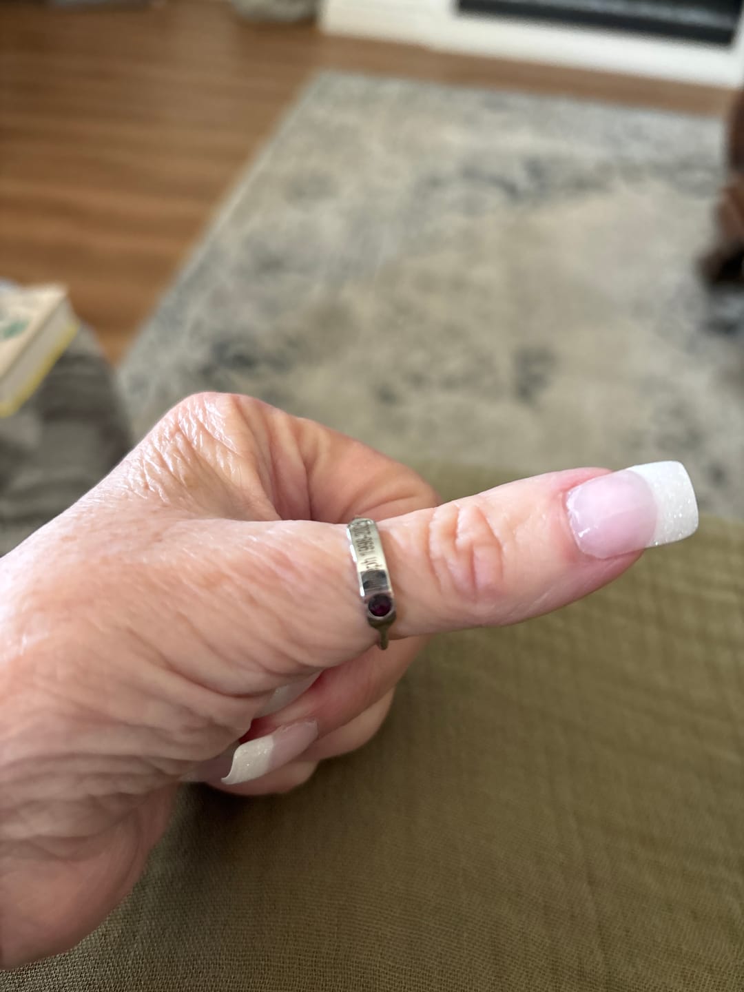 Customer photo review of For Memorial - Personalized Birthstone Name Memorial Ring