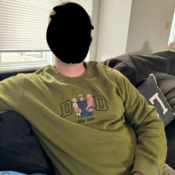 Customer photo review of Custom Photo Embroidered Sweatshirt for DAD