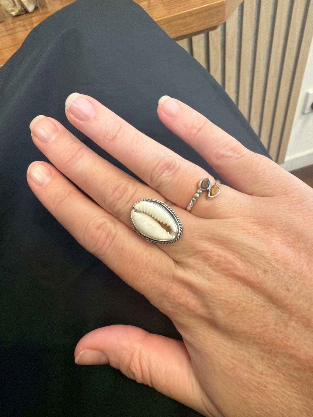 Customer photo review of Cowrie Shell Ring