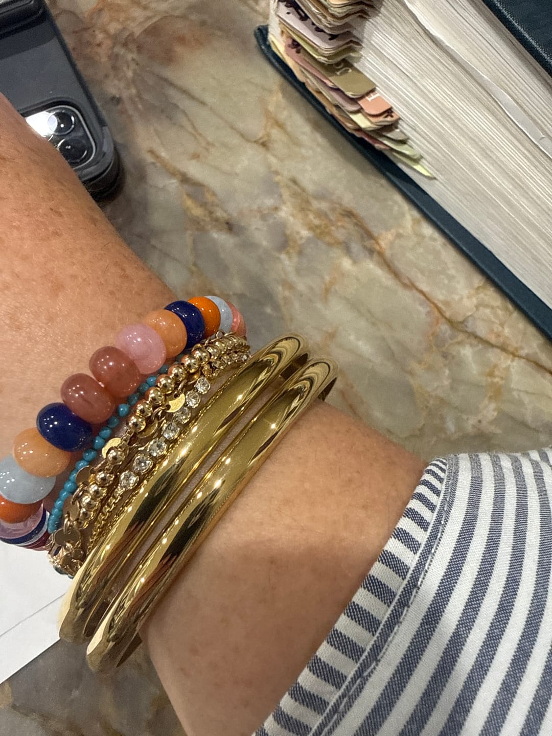 Customer photo review of Classic Chunky Gold Bangle