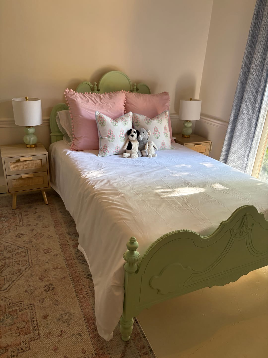 Customer photo review of Coastal Indoor Outdoor Throw Pillow Cover, Floral with Piping, Pink Green Baby Blue, 18"x18"
