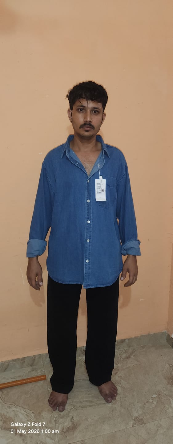 Customer photo review of Light Blue Denim Shirt