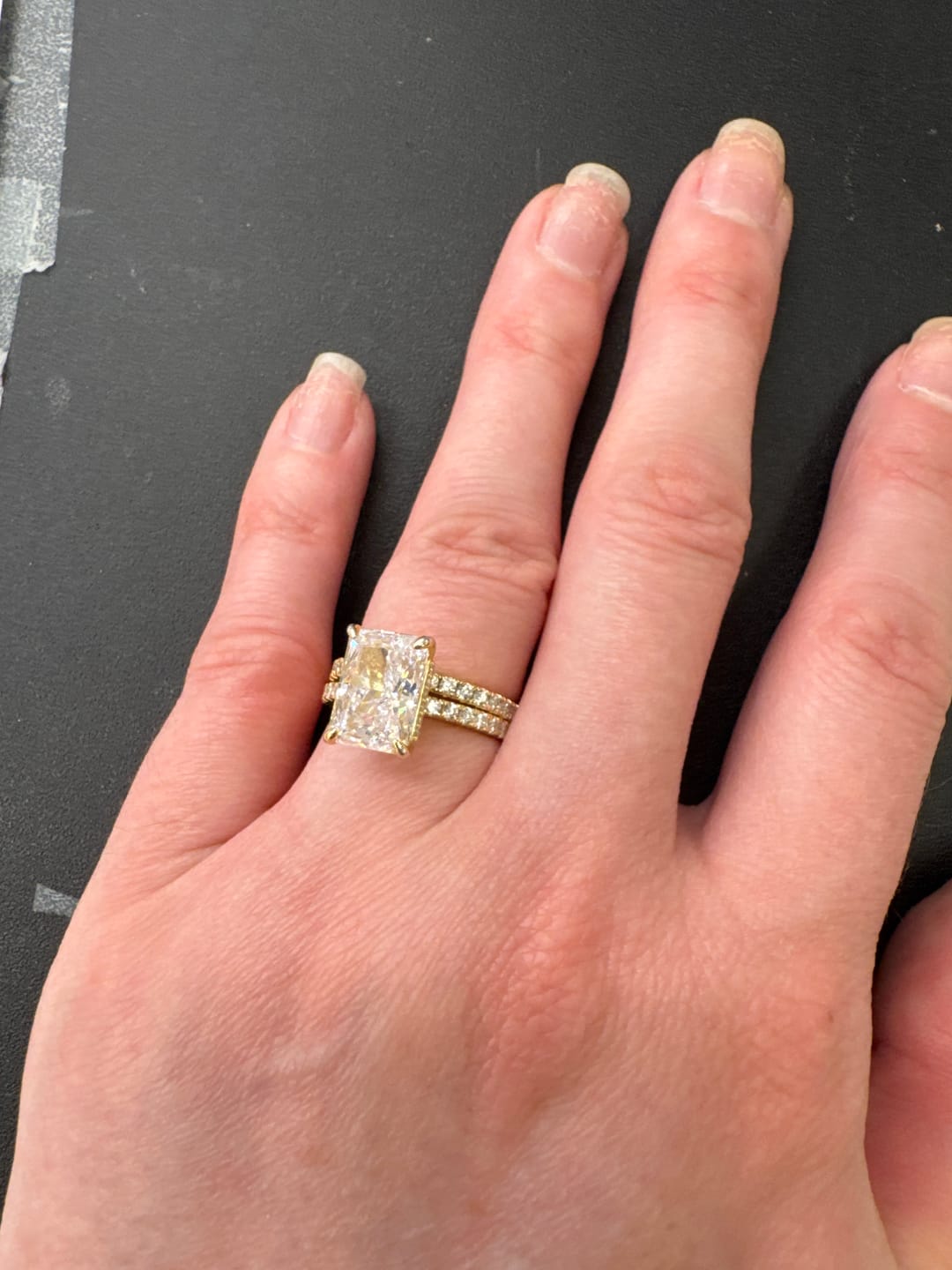 Customer photo review of S925 3.5 Carat Radiant Cut Wedding Ring Set In Sterling Silver Holiday Ring Gift For Women