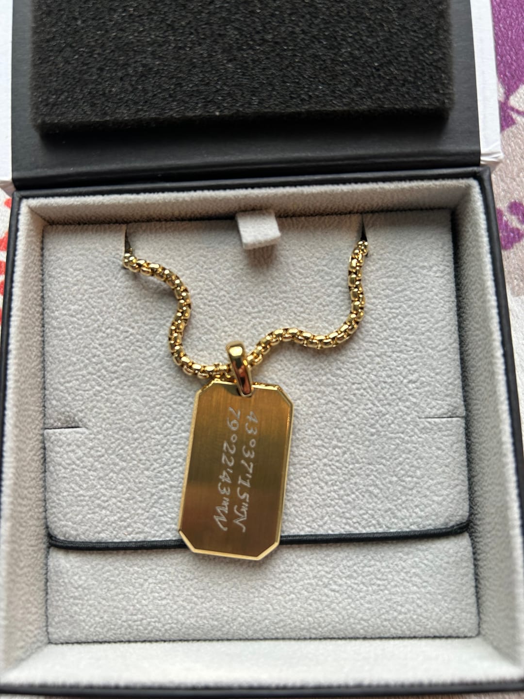 Customer photo review of Matte Modern Dog Tag