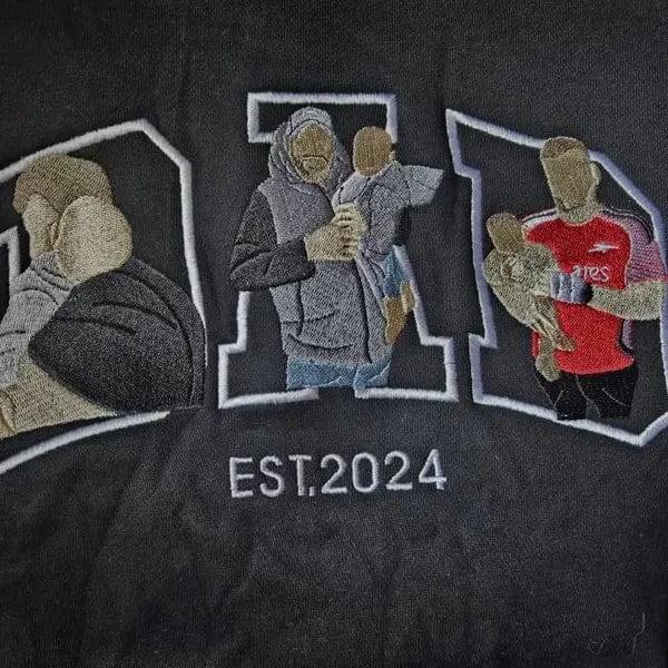 Customer photo review of Custom Photo Portrait Embroidery Sweatshirt T-shirt Father's Day- Gift For Dad