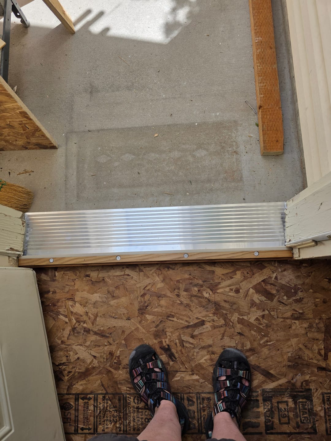 Customer photo review of 36" x 8" Inswing Threshold