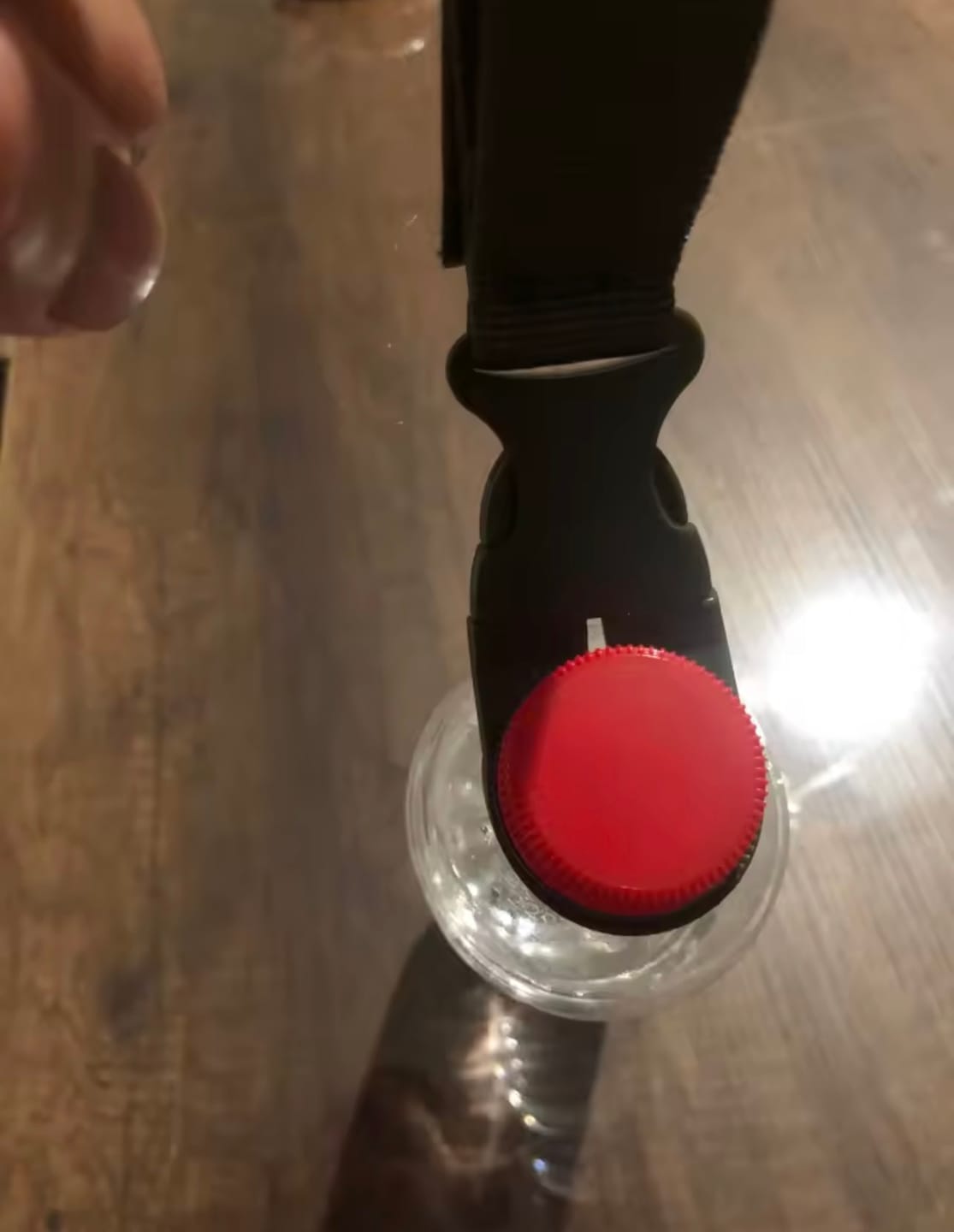 Customer photo review of HydraClip | Hands-Free Hydration, Anywhere You Go