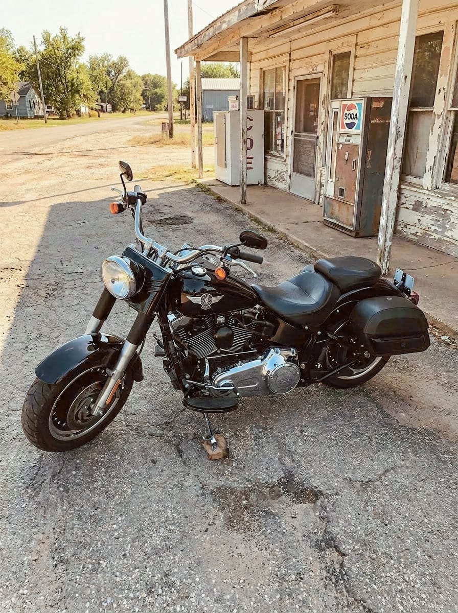 Customer photo review of 28L - Pantheon Medium Quick Mount Motorcycle Saddlebags for Harley Softail Fat Boy FLSTF/I