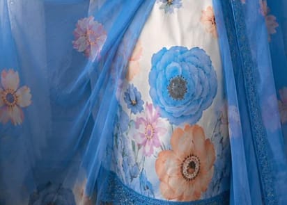 Customer photo review of Soft Cotton Chiffon Designer 3 Piece Suit Set with Dupatta