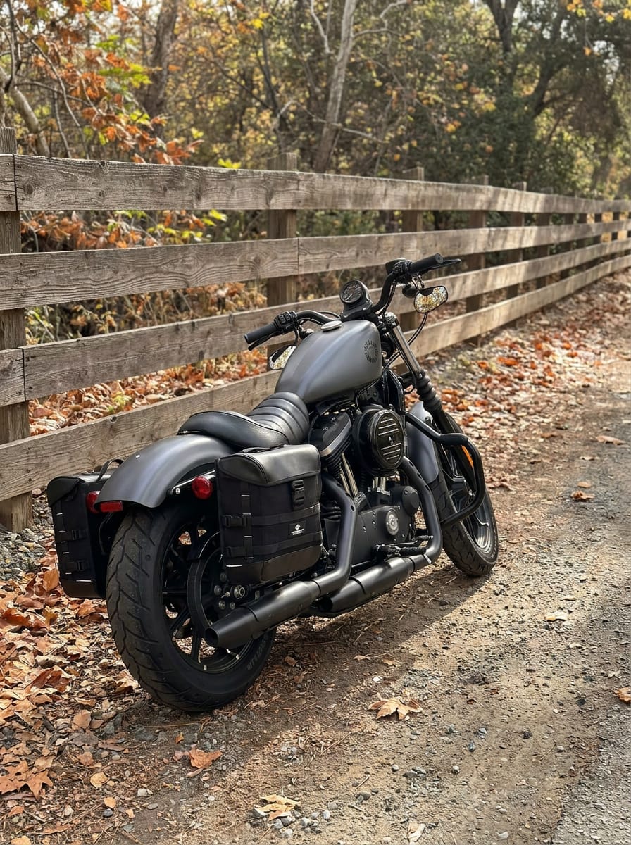 Customer photo review of 15L - Incognito Quick Mount Medium Solo Motorcycle Saddlebag (Left Only) for Harley Sportster 883 Iron XL883N