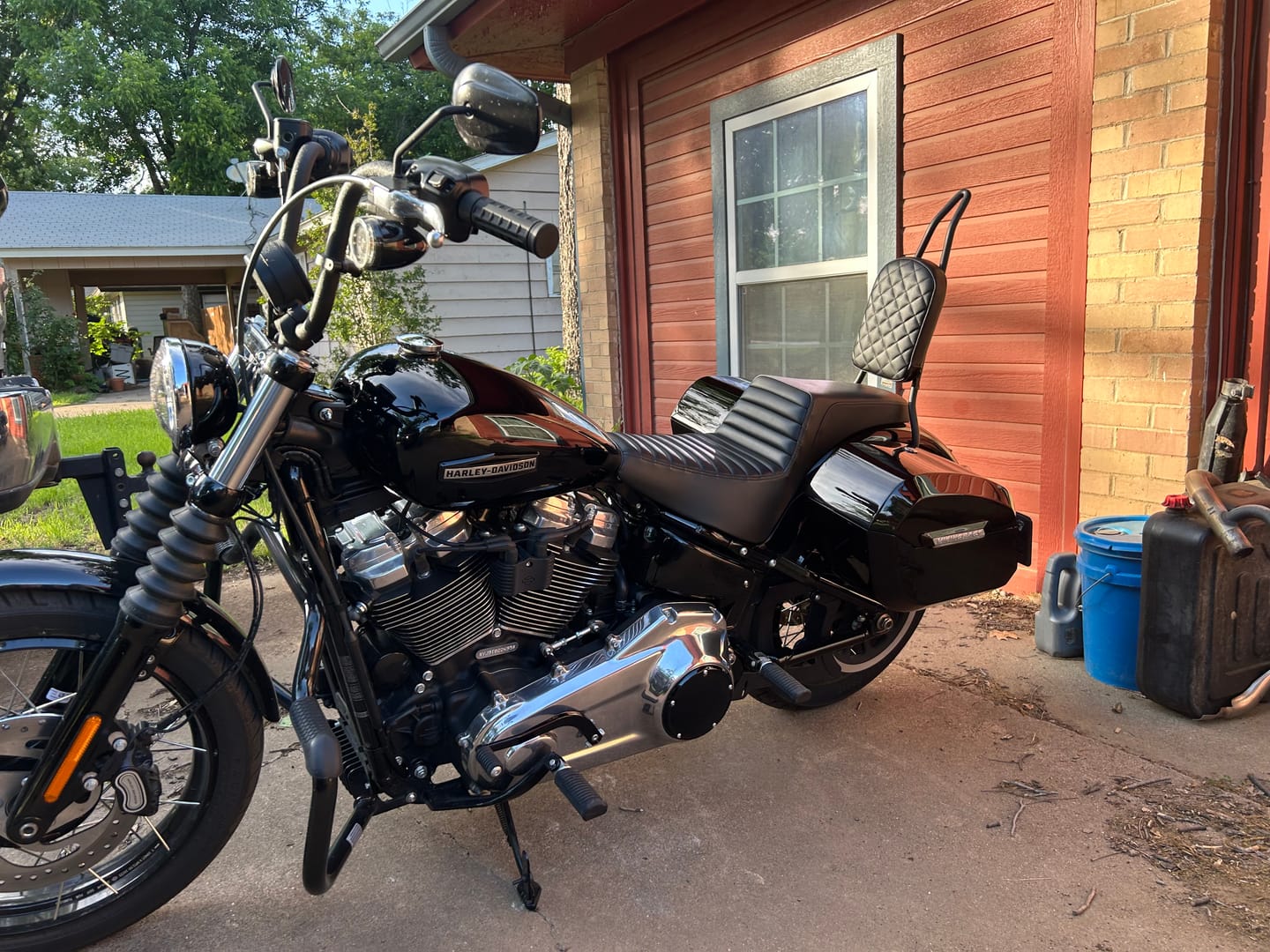 Customer photo review of Viking Iron Born Diamond Stitch Leather Tall Motorcycle Sissy Bar Pad for Harley Davidson