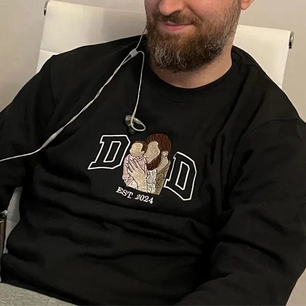 Customer photo review of Custom Photo Embroidered Sweatshirt for DAD