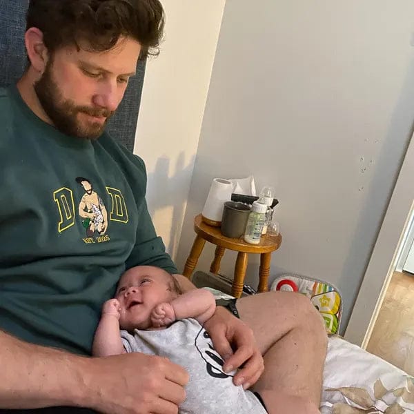 Customer photo review of Custom Photo Embroidered Sweatshirt for DAD