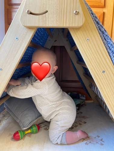 Customer photo review of Hazel | Pikler Triangle, Slide & Rocker Set