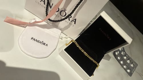 Customer photo review of PULSERA PANDORA TENIS TIMELESS PAVE BRILLANTE CUBANA ORO 14K + KIT DE REGALO