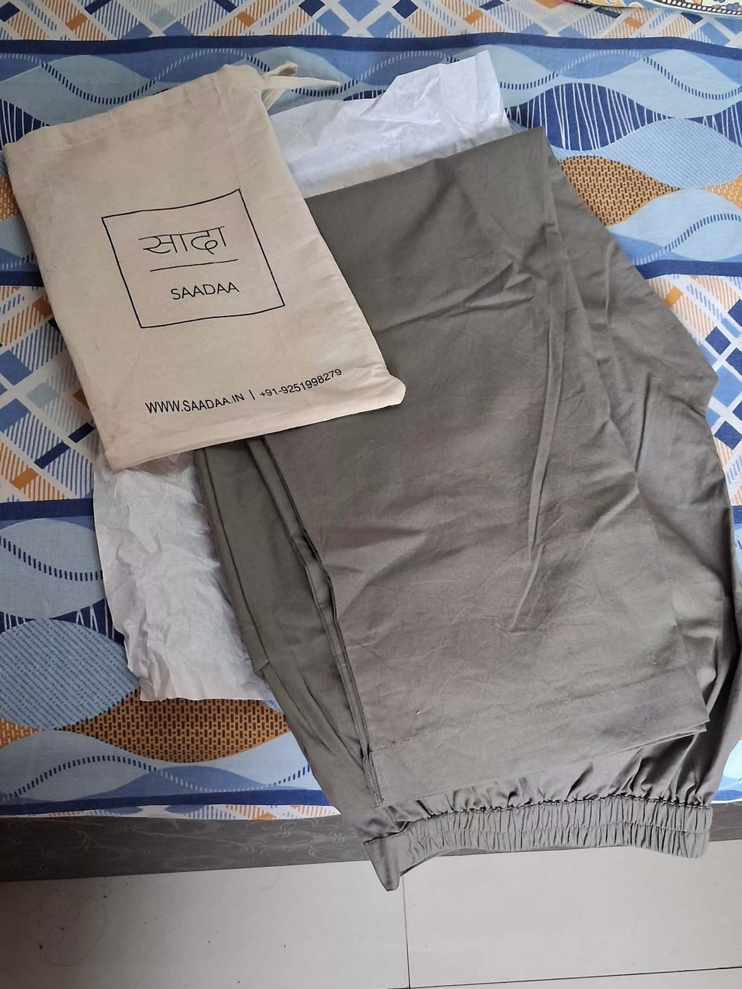 Customer photo review of Women Grey Cotton Pant