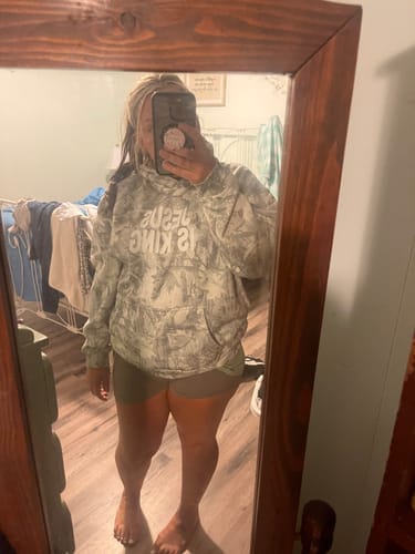 Customer photo review of Jesus Is King Heavy Hoodie