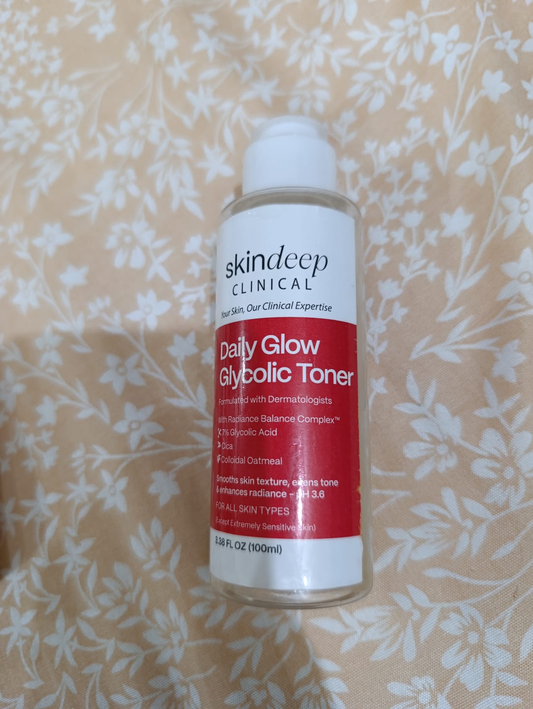 Customer photo review of Daily Glow Glycolic Toner