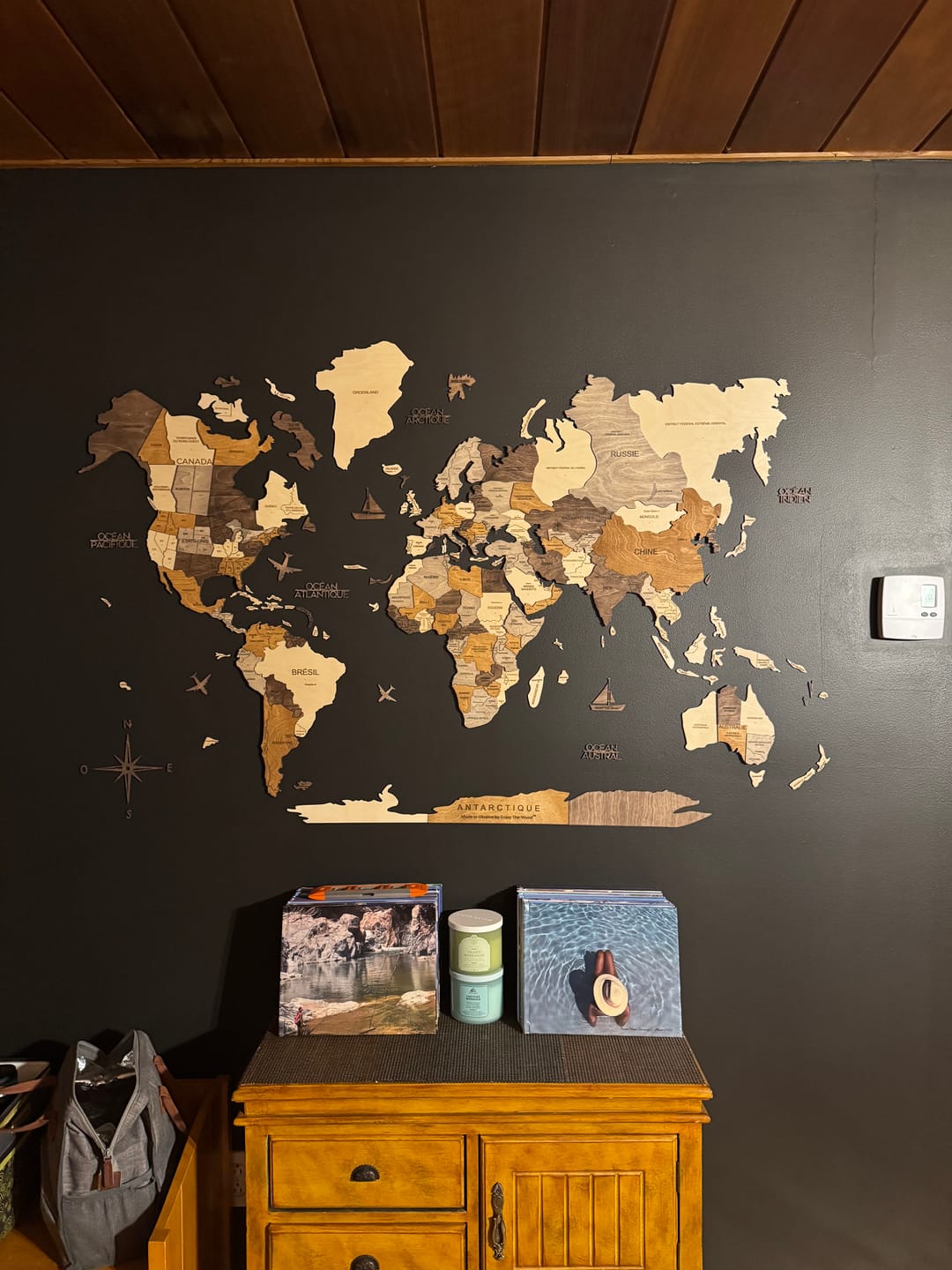 Customer photo review of 3D Wooden World Map Multicolor