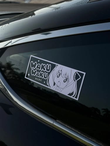 Customer photo review of Excited Cute Anime Car Sticker