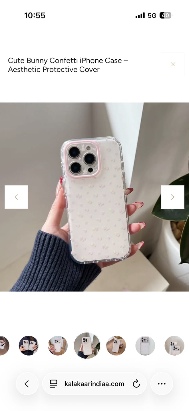 Customer photo review of Cute Bunny Confetti iPhone Case – Aesthetic Protective Cover