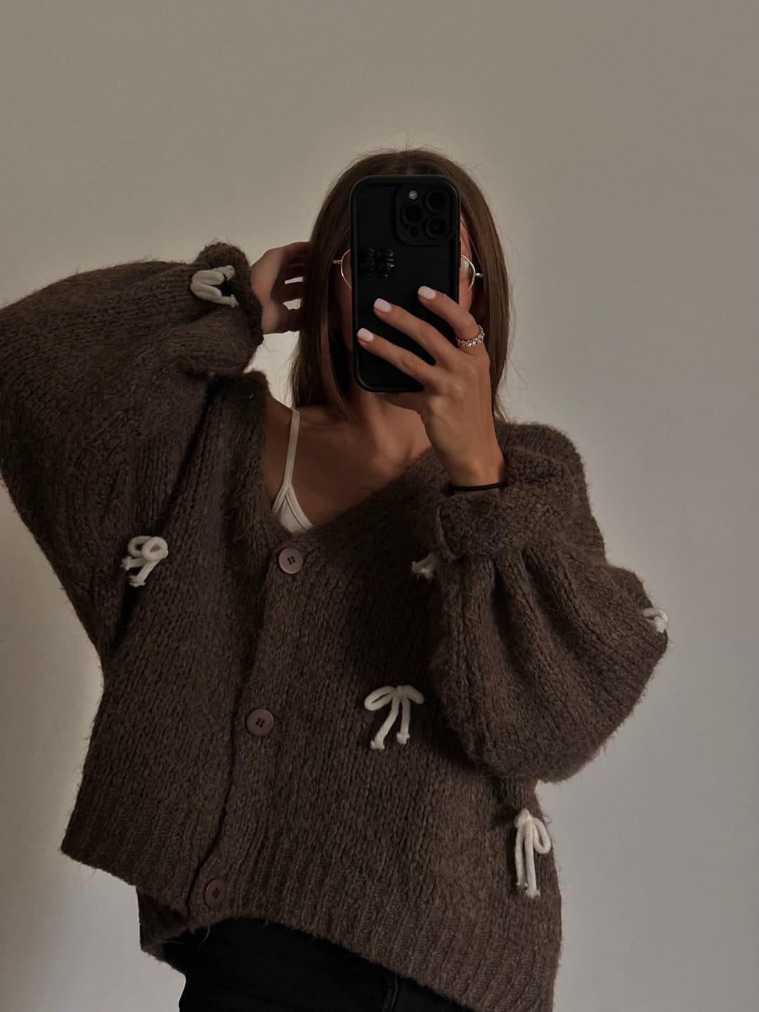 Customer photo review of Oversize Mini Schleifen Cardigan