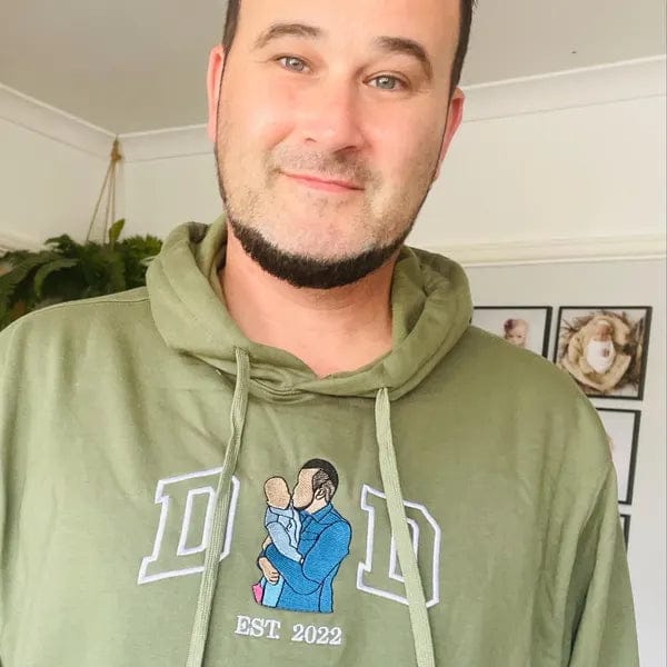 Customer photo review of Custom Photo Embroidered Sweatshirt for DAD