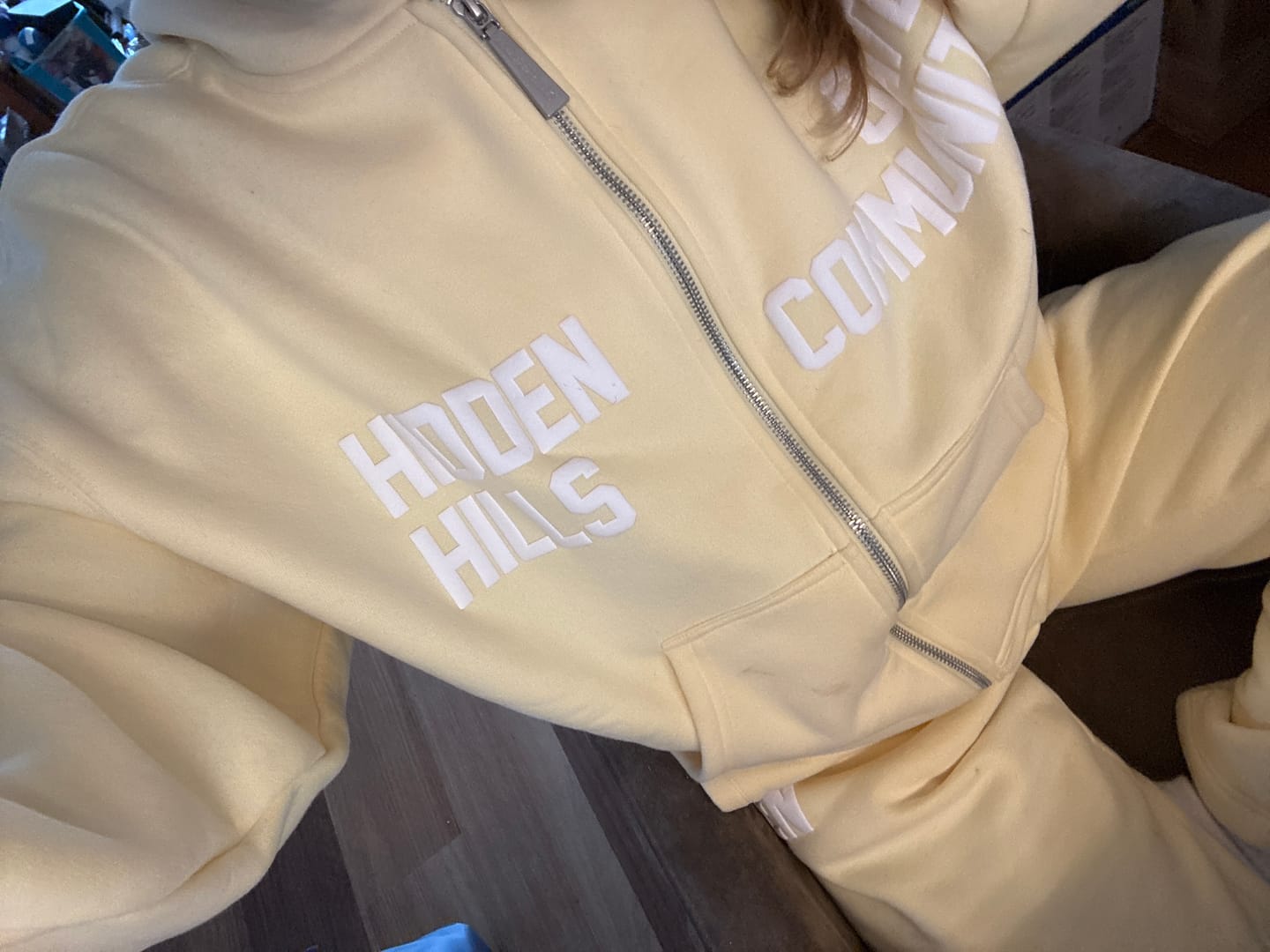 Customer photo review of GATED COMMUNITY ZIP HOODIE BUTTER YELLOW