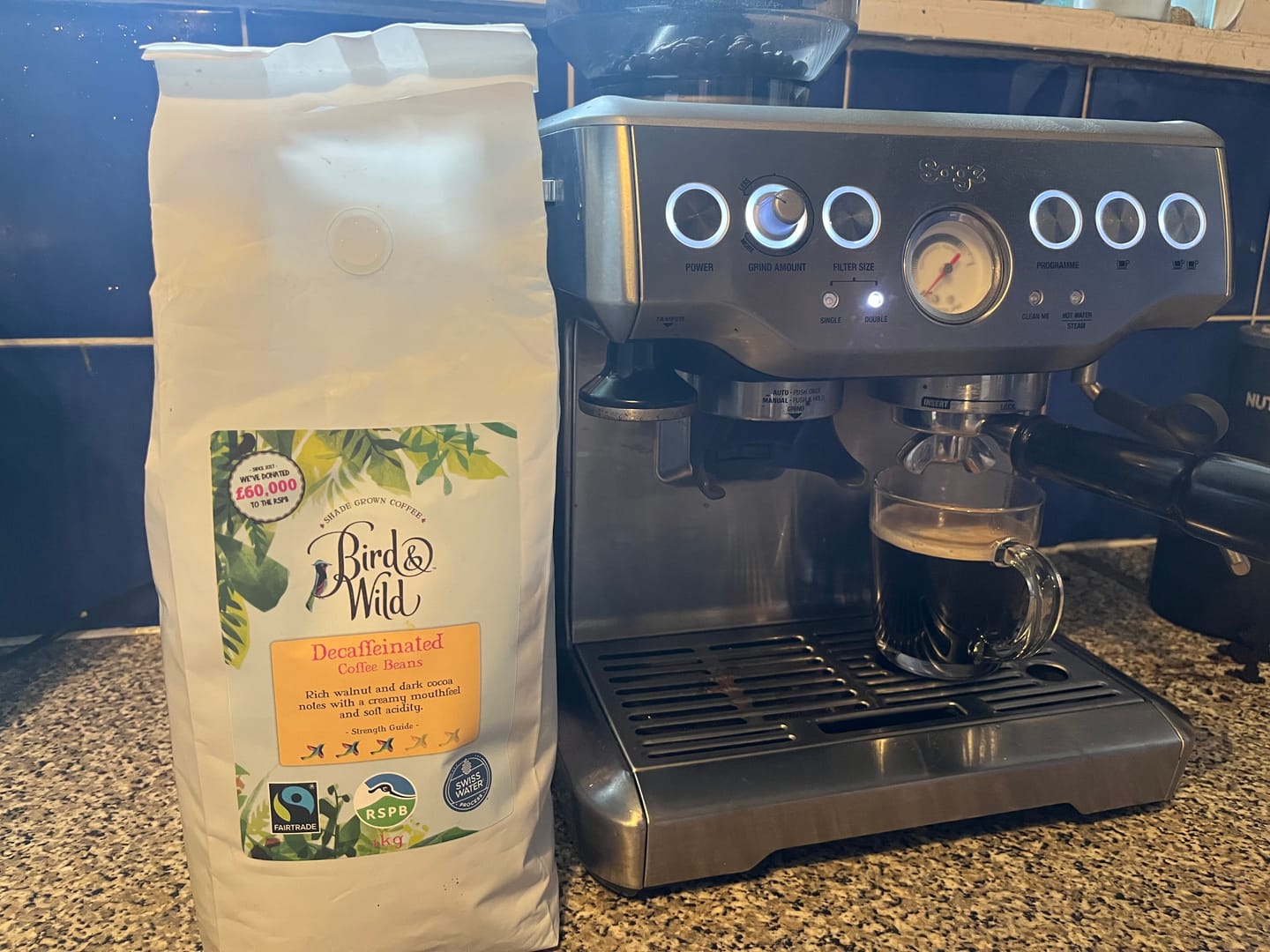 Customer photo review of Swiss Water Decaf Organic Coffee, Beans & Ground - 1kg, 200g