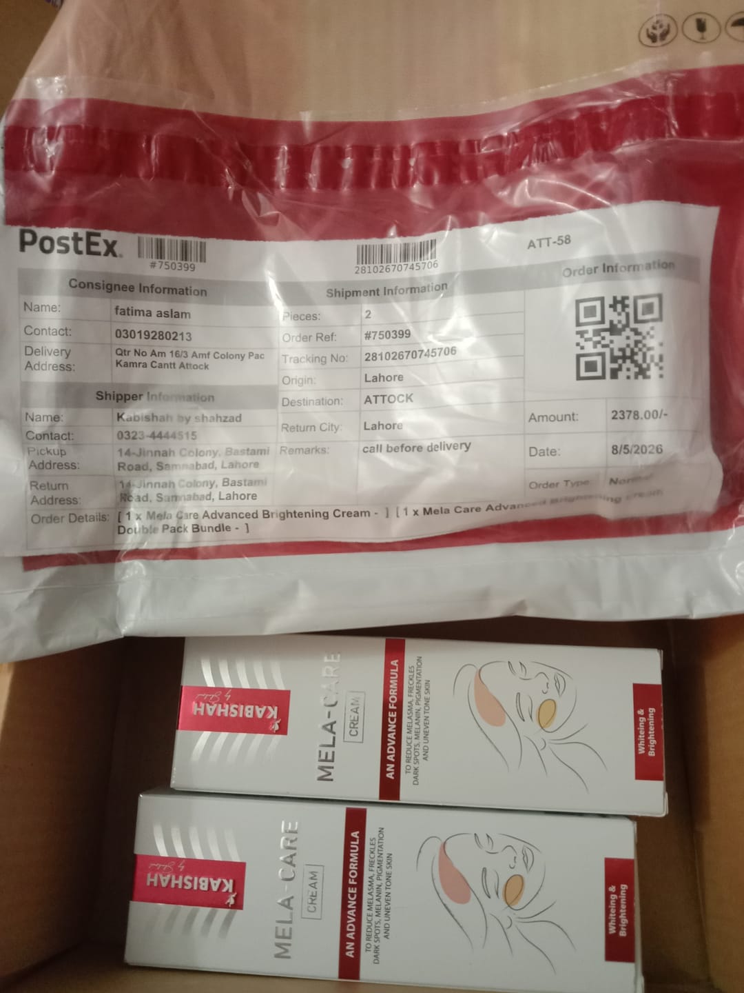 Customer photo review of Mela Care Advanced Brightening Cream