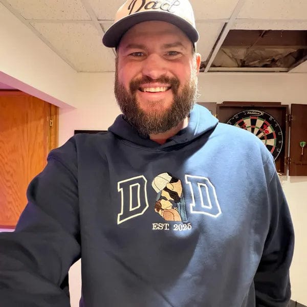 Customer photo review of Custom Photo Embroidered Sweatshirt for DAD