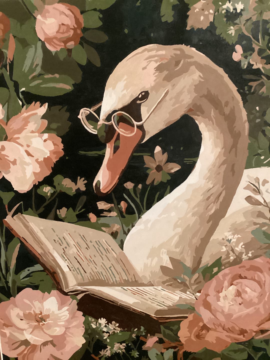 Customer photo review of Reading swan | Paint by Number