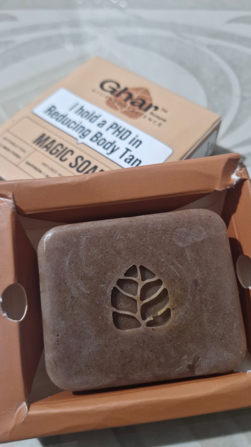 Customer photo review of Magic Soap (Sandal Wood and Saffron Soap)