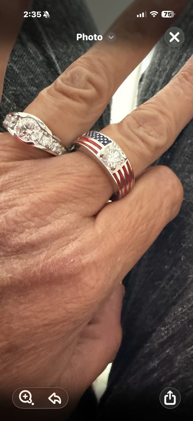 Customer photo review of Bezel Round Moissanite Channel Euro Shank Engagement Ring