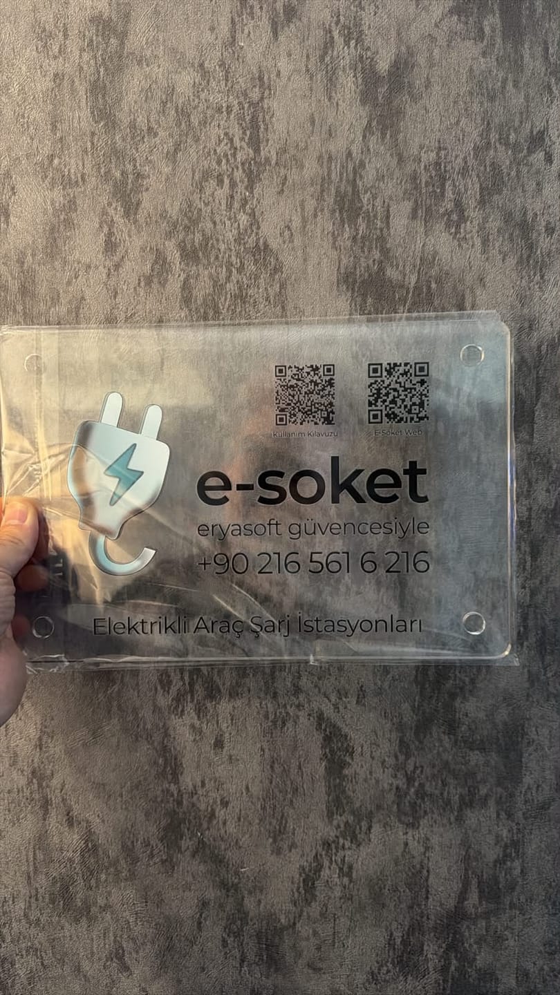 Customer photo review of Şeffaf Pleksi Kapı Tabelası